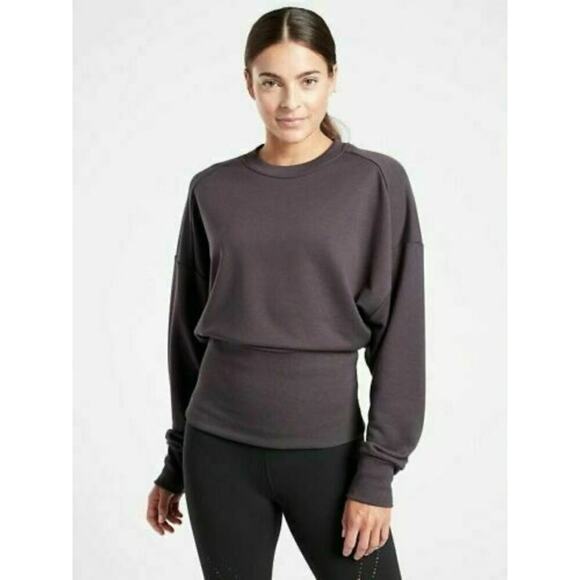 Athleta Potrero Sweatshirt Shale XXS Gray Relaxed Fit Crewneck ~ NEW!! - Picture 2 of 14